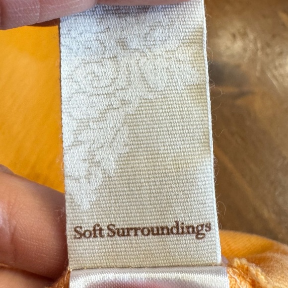 Soft Surroundings Tunic Top Anisa Orange Keyhole Back Exposed Seam Size L - Picture 15 of 15